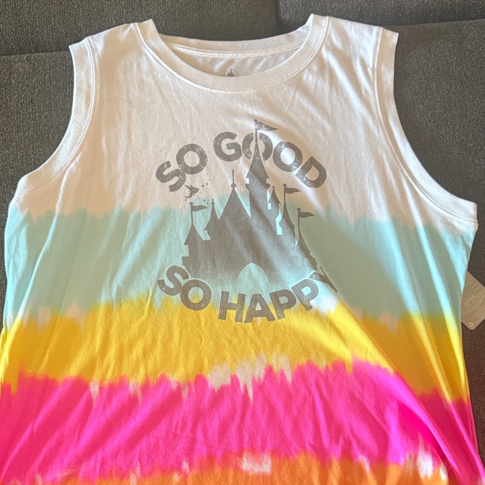 Disney  Tie-Dye Sleeveless Top - White, Pink, Yellow, Blue